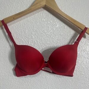 Candies Red Push Up Bra Underwire Convertible J-Hook Racerback 34B